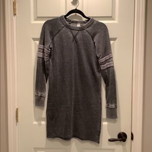 Distressed sweatshirt casual dress.